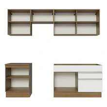 Cocina Integral Completa Modular Madesa Glamy 240cm Color Marrón/blanco 08 - Marrom y Blanco - Ver 9