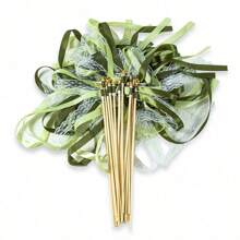 10/20 件丝带魔杖，带三重丝带和金铃铛派对魔杖，派对礼品彩带丝带棒魔法仙女棒，用于婚礼装饰