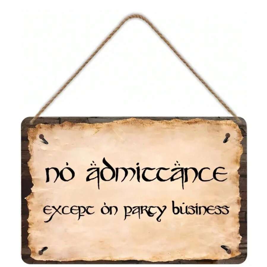 "No Admittance Except On Party Business" Metal Sign | Inspired Decor | Ideal For Fantasy Fans' Rooms - màu sắc - Xem 1