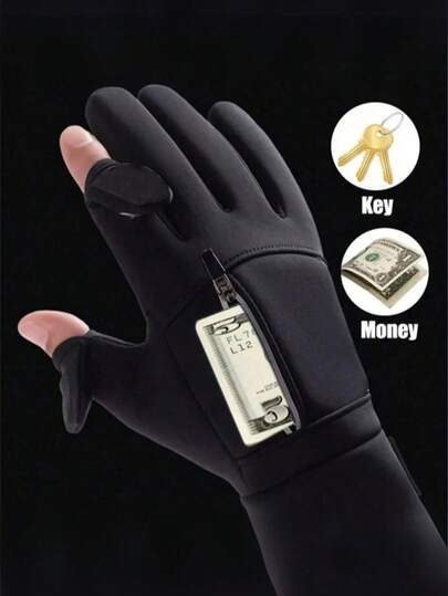 男女通用冬季手套，男女触摸屏手套，寒冷天气运动手套，适合钓鱼、跑步、骑自行车、驾驶、徒步旅行，保暖防风工作手套