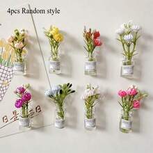 2/8PCS Mini Large Vase Magnets - Flower Bud Vase Magnets 2025 Brand New Cute Mini Fridge Magnets 3D Vase Interesting Fridge Accessories Kitchen Decoration (Multi-Color) Holiday Gift - Color Mixing - View 13