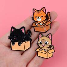 1 件可爱宠物狗珐琅别针卡通动物猫胸针徽章背包翻领别针服装配饰时尚珠宝朋友礼物办公室配饰衬衫夹克万圣节衣服别针趣味教师礼物万圣节配饰教师节包饰圣诞节