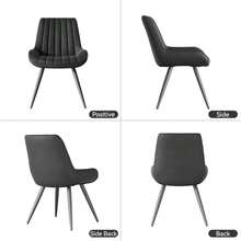 Nalupatio Dining Chairs Set Of 2, Modern Kitchen Chairs With Thick Cushions, Comfortable Upholstered Dining Chair With Metal Legs For Dining Room Or Kitchen Table - 黑色 - 查看 6