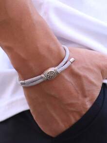 Vintage Men's Viking Bracelet, Handmade Adjustable Rope Bangle, Casual Accessory, Men's Gift, Fabric Bracelet - Vintage Adjustable Bracelet - View 1