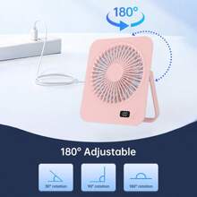 GICOOK 便携式USB供电桌面风扇，超静音，180°可调节折叠设计，适用于家庭、办公室、旅行，多功能散热设备，轻巧便携，可作电风扇、业余爱好或小型风扇，1800mAh