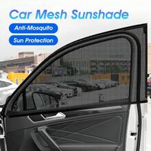 Easypie Selection 4pcs/2pcs Car Window Sun Shade Mosquito Net, Universal Full Coverage Anti-UV Curtain - Black - View 2