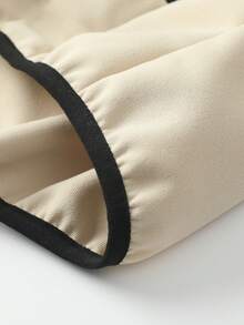 男士纯色学院风拉链连帽衫，左右上下拉链口袋，100% 涤纶，长袖带口袋，休闲日常穿着，宽松版型，无弹力针织面料，秋冬 - 杏色 - 查看 7