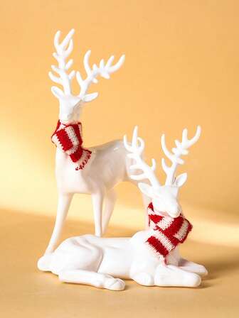 2 pezzi o 1 pezzo Nuovo addobbo natalizio renna bianco brillante, ornamento acrilico da appendere a forma di renna, renna trasparente, pezzo decorativo acrilico a forma di renna, regalo di Natale