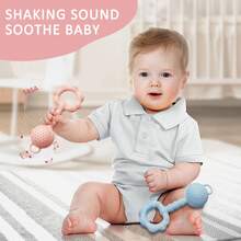 ETETOO 1pc Silicone Rattle Toy, Hand Grasp Rattle Toy, Sound Toy, Silicone Rattle Toy, Baby Toy, Suitable For Baby Silicone Rattle Toy - Multicolor - View 5