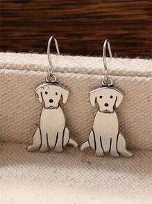 1 paire de boucles d'oreilles vintage bohémiennes de chien Labrador Retriever, convient aux femmes/amateurs de chiens comme bijou quotidien cadeau