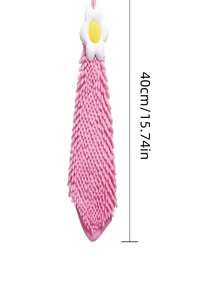 1pc/3 Packs Super Soft Creative Plumeria Pattern Hanging Hand Towel, Quick Absorbent Quick Dry Coral Fleece/Lint Free. , Reusable, Suitable For Kitchen/Bathroom - Multi-Purpose Household Essentials, Household Cleaning, Body Care, Hand Towel, Kitchen Quick Dry Absorbent Rag, Table Cloth. Cleaning Tools Dish Cloths Kitchen Towel