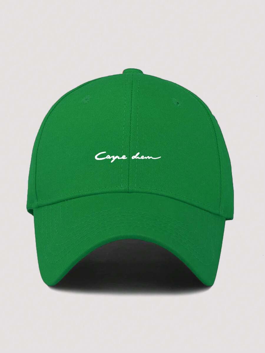 1 buah Topi Baseball Kasual Pria dengan Cetakan Huruf yang Dapat Diatur, Desain Minimalis Cocok untuk Pemakaian Sehari-hari - Hijau - View 1