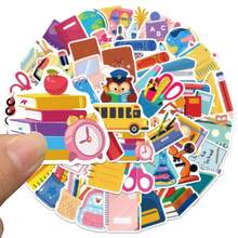 50PCS Multicolor Modern Science Stickers For Kids & Teachers, Decorative & Educational, Laptops, Back To School Stickers For Scrapbooking, First Day Of School Classroom Rewards Decorations Gift Decals - Pink - View 5