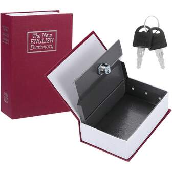 Decorative Book Safe Box With Key Lock, Realistic Book Design For Home Bookshelf, Store, Coin Bank, Document Storage