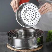 304 Stainless Steel Steamer Basket Thickened Thicken Strainer Pot Steaming Grid Safe Material 16-32cm Drain Basket Kitchen Use