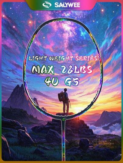 Raqueta de bádminton de fibra de carbono ALPSPORT XC de colores - Profesional ultraligera 4U, tensión <32 libras, bolsa de raqueta gratis y cinta de agarre cómoda, disponible en negro/rojo/azul pre-encordada, para competición y entrenamiento en interiores