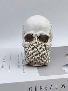 1 Stück Harz Drei Weise Schädel Statue, Halloween Horror Thema Dekoration, Sehe kein Böses, Höre kein Böses, Sage kein Böses Schädel Figur, geeignet für Wohnzimmer Schreibtisch Heimdekoration, Halloween Party Requisite, Innen-/Außenbereich Schreibtisch, Eingangsbereich, Büro, Schlafzimmer Dekoratives Kunstwerk