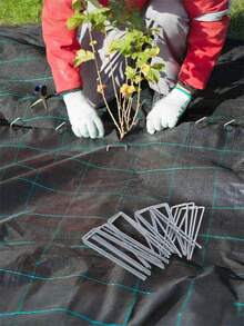 (The Number Of Gasket Holes Is Random) 40 Pcs Ground Nails/40 Pcs Washers/30 Pcs Ground Nails+Washers Set/40 Pcs Ground Nails+Washers Set/50 Pcs Ground Nails+Washers Set, Garden Pegs U-Shaped Ground Pegs Stakes Heavy Duty Metal Pins Spikes Ground Staple With Buffer Washers For Outdoor Tents And Canopies, Gardening Fabrics, Landscape Cloths, Barriers, Easy-Install Garden Anchors For Outdoor Landscaping - Multicolor - View 9