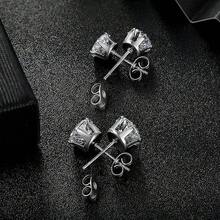 MDFUN 6 Pairs Stud Earrings Sets 3-8MM 18K Gold Plated Round 5A+ Cubic Zirconia Earrings CZ 6 Prong Ears Jewelry Women - 7MM-白金 - 查看 7