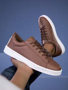 Men's Brown Casual Sneakers, Non-Slip Work Shoes, Comfortable Breathable Fashion High-End Shoes, New Spring/Summer Collection, Back To School