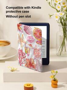 Hibiscus Ocean Pattern Tablet Protective CaseCompatible With IPad 9.7/10.2/10.5/10.9/12.9/Pro 11, 10th Gen,Compatible With Samsung Galaxy Tab S6 Lite 10.4 Inch,Compatible With Kindle Paperwhite 12th Gen 2024,Kindle (11th Generation) 2022 Release,Soft Anti-Fall Protection,Smart Stand/Automatic Wake Up/Sleep - Multicolor - View 4