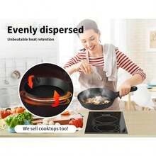 Non Stick Frying Pan Set, 3PCS Cast Iron Pan, Steak Skillet BBQ Induction Cookware Frypan, Kitchen Dinner Set Utensil Pans 17cm/21cm/27cm Dia.