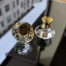 10 pezzi Pomelli per cassetti in cristallo di vetro da 30 mm - Pomelli per armadietti dorati lucidi per vanità, cucina e bagno, base in alluminio, facile installazione con viti incluse Pomelli per cassetti Pomelli per armadietti da bagno