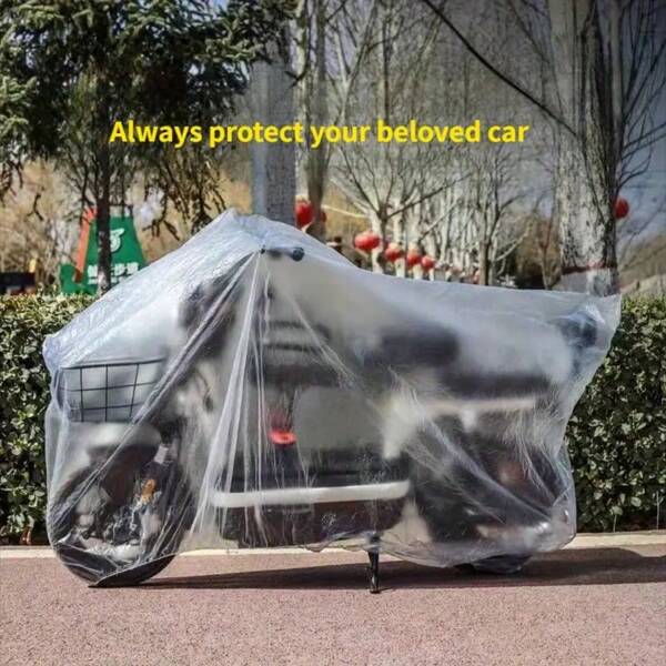 Cubierta desechable transparente para lluvia, protección contra el sol, el polvo y la nieve para automóviles, motocicletas y bicicletas