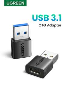 UGREEN 10Gbps USB-C 母头转 USB-A 公头适配器 USB3.1 USB-C 母头转 USB-A 公头适配器塑料外壳 - 黑色 - 查看 1