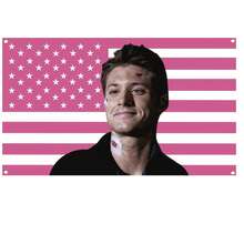 3x5 Ft Jensen Ackles Pink American Flag Tapestry With 2 Metal Rings, Suitable For Bedroom, Living Room, Dorm Decor - Multicolor - View 10