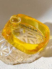 1pc Women's Fashion Resin Bracelet, Bright Color Personalized Cuff Bracelet (Size Tolerance 3mm/0.11 Is Normal) - Yellow - View 13
