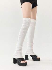 1 đôi tất dệt kim sọc dọc cao đến giữa bắp chân/đầu gối dành cho nữ, có nhiều màu sắc và kích cỡ, thích hợp để mặc hàng ngày, dự tiệc, hẹn hò và biểu diễn trên sân khấu, Y2k, ấm áp - Nhiều màu - Xem 12