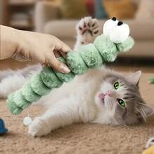 毛绒猫玩偶 - 柔软耐用，保护牙齿，室内猫咪磨牙棒，适合所有猫咪品种，可自娱自乐，磨牙玩具，宠物安抚用品，毛绒质感，无需电池，宠物用品 - 綠色 - 查看 5
