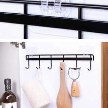 2个厨房用具挂钩，粘性壁挂式挂架，可挂放锅铲、量勺和其他厨房工具，无需钻孔，节省空间，6个挂钩，适用于浴室、卧室、衣柜、厨房、美食工作室、露营车等场所。 - 彩色 - 查看 9