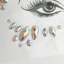 1 pieza Pegatina de joya facial que brilla en la oscuridad, resistente al agua y de larga duración, pegatina de tatuaje sexy y personalizado realista