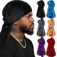 Awegeo 4 chiếc băng đô nhung màu trơn - Phụ kiện đội đầu kiểu cướp biển unisex, thích hợp cho các hoạt động thể thao ngoài trời, mũ cướp biển, trang phục cướp biển. - 4 CÁI - Xem 2
