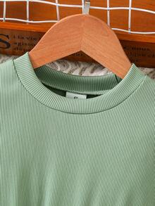 Mädchen grünes Blumen besticktes Taillennetz Kleid Langarm, Mädchen Patchwork Lässig Jumpsuit Frühling Herbst, Teenager gestrickt süß modisch Rüschen Saum Kleid, Prinzessin Kleid, geeignet für 4-5-6-7-8 Jahre alt, weich und bequem, geeignet für Outdoor, Spiel, Alltag, Reise, Party