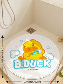B. Duck 1pc Authorized B.DUCK Thick Shower Mat, Cartoon Duck Style, Anti-Slip Strong Suction Cup Bathtub Mat, Machine Washable Bathroom Accessories, Bathroom Decor