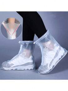 1/2Pairs Transparent Plastic Drawstring Waterproof Rain Shoe Covers, Various Sizes, Non-Slip,3/5/10Pairs, Waterproof And Dustproof Reusable Shoe Covers, Outdoor Accessories, Suitable For School, Office, Home, Travel, Shoe Storage