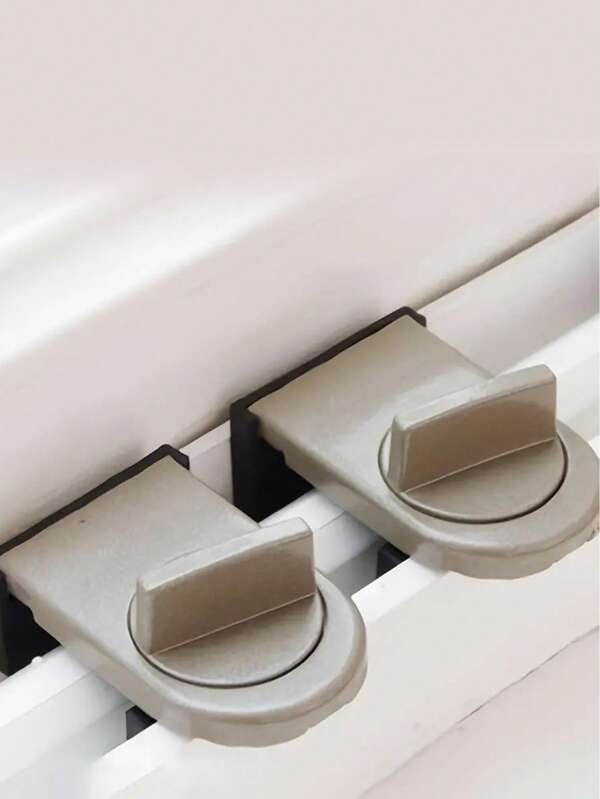 1/2 piezas Cerradura de puerta y ventana corrediza de aleación de aluminio de alta resistencia - Función antirrobo mejorada, diseño anti-pellizco, mejora la seguridad del hogar