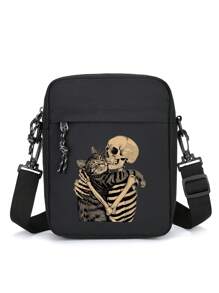 Borsa a tracolla Oxford da uomo, stile casual, Milano Italia, di grande capienza, borsello verticale Oxford, cinturino regolabile, borsa a spalla per pendolarismo quotidiano, colore nero - non lavare, disponibile in vari stili