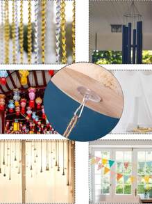 Self-Adhesive Transparent Hooks, Removable Ceiling Hooks, No Damage No Drill Hooks, Suitable For Hanging Thanksgiving Day, Christmas Party Decorations