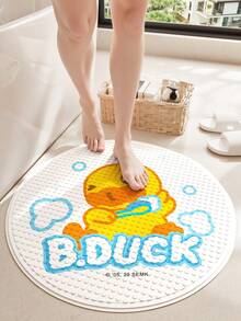 B. Duck 1pc Authorized B.DUCK Thick Shower Mat, Cartoon Duck Style, Anti-Slip Strong Suction Cup Bathtub Mat, Machine Washable Bathroom Accessories, Bathroom Decor