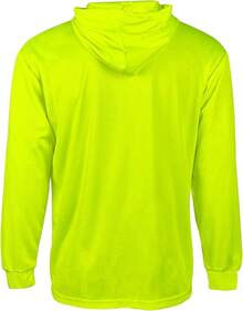 Hi Vis Safety Hoodie, High Visibility Shirts For Men, Long Sleeve, Construction Work Shirts With Sun Protective Hood - 安全黃 - 查看 3