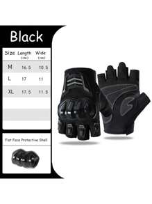 1 双透气手套可调节透气半指手套 | 男女款摩托车手套 - 人体工学设计，带通风孔，黑色/橙色装饰 - 户外骑行、自行车、电动滑板车骑行装备、骑行配件、安全贴合手套 - 彩色 - 查看 6