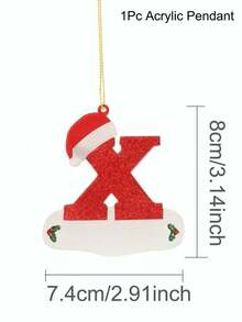 1pc Christmas Tree Decoration Letter Pendant 26 Letters Acrylic Pendant Xmas New Year Decor Ornament Home Holiday,Christmas Tree Ornaments For Ornament Personalized,Christmas