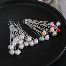 Bộ 20 kẹp tóc cô dâu phong cách Bohemian, kẹp tóc hình chữ U đính đá và hoa ngọc trai giả, phụ kiện tóc cho cô dâu và phù dâu, phụ kiện ngày Valentine. - Kẹp tóc ngọc trai - Xem 6