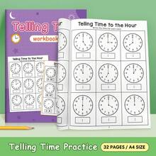 Lachilly Children's Telling Time Practice Book Kindergarten Learning Read Clock Educational Activity Workbook Homeschool Math Learning Tool - Multicolor - View 13