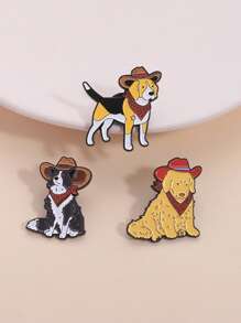 3pcs Cartoon Animal Metal Badges, Cowboy Decoration Duck Pin Brooch For Men And Women, Daily Wear - Duck - View 12