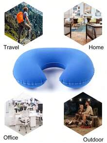1pc Travel Pillow Neck Pillow Airplane Pillow Travel Car Home Office Travel Neck Flight Pillow Snap Button With Soft Cover, U Shaped Neck Pillow Portable Student Adult Pillow Pad, Supports Neck And Protects Cervical Vertebrae While Studying Or Riding In Car, Office Or Other Travel - Multicolor - View 7